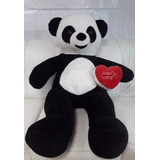 Urso Panda De Pelúcia Grande Gigante 120cm 1,20m + Coração