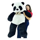 Urso Panda Fofo De Pelúcia Gigante Com Laço 140 Cm Cheio