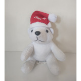 Urso Polar Pequeno Coca Cola Com Chapéu De Papai Noel 18 Cm