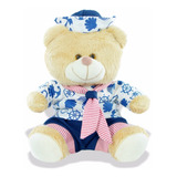 Urso Ursinho Pelúcia Marinheiro 25 Cm Decoração