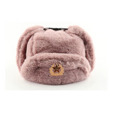Ushanka Boina Rosa Com Distintivo Comunista Soviético
