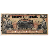 V312 10 Mil Reis 1890 1ª Est. B. Do Brasil Rio De Janeiro 