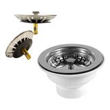 Válvula Americana Pia Cozinha Cuba Tanque Inox 3.1/2 Luxo