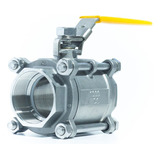 Válvula Esfera Tripartida Aço Inox 304 Rosca Npt Ø 3/4