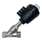 Válvula Pneumática Assento Inclinado 1/2 Pol. Dn15 Aço Inox