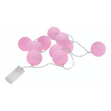 Varal Cordão Fio Luz Bolinha Decora Luminária 10 Bola Led 2m
