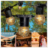 Varal De Luz Festão 20m + 20 Lâmpadas 15w Pega Chuva / Tempo Cor Preto Voltagem 110v