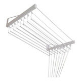 Varal Parede Individual 8 Varetas Alumínio Branco 120cm