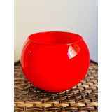 Vaso / Aquário De Vidro Decoração Redondo 4 Litros Vermelho