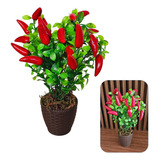 Vaso Arranjo Pimenteira Planta Buque Pimenta Artificial 