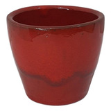 Vaso Cachepot De Cerâmica Pequeno 10x9 Colorido P/ Decoração Cor Vermelho