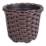Vaso Cachepot Violeta Decoração Fibra Sintética 12x10