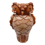 Vaso De Cerâmica Coruja Grande Barro Marajoara Para Plantas