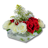 Vaso De Flores Em Acrílico Elegância Moderna Quadrado16x16cm Cor Branco Vaso Quadrado