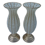 Vaso De Pedraria Ânfora Em Perola Luxo 45cm 2 Unidades