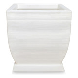Vaso De Planta Grande Largo Polietileno 60x56 + Prato Branco
