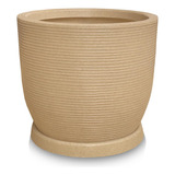 Vaso De Planta + Prato Largo Grande Polietileno 60x56 Areia