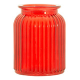 Vaso De Vidro Decorativo Vermelho Para Arranjos De Flores Liso