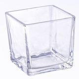 Vaso De Vidro Quadrado-castiçal- 10 X