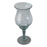 Vaso De Vidro Taça Napoli Parede Dupla 34cm Flores Arranjo