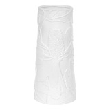Vaso Decorativo Porcelana Detalhes Em Relevo Branco 24,5cm