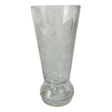 Vaso Em Cristal Lapidado Floral