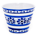 Vaso Em Porcelana Azul Colonial 10 Cm (com Furo)