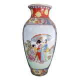 Vaso Em Porcelana Vintage Adorno Floral Pintado Em Ouro 24k