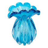 Vaso Fruteira Murano Italiano Azul Cobalto