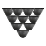Vaso Meia Lua Preto Rattan Jardim Horta Vertical 1,5l 10pçs