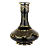 Vaso Narguile Grande Genie Nasa 30cm Preto Dourado 08