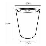 Vaso Para Plantas 55cm Com Suporte Rodízio De Chão Decoração Cor Preto