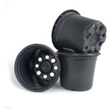 Vaso Pote 13 Plastico Plantar Flores Cacto Suculenta 100 Und Cor Preto Liso
