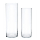 Vaso Tubo Vidro Vela Decorativo Cilindrico Arranjo Kit C/ 2