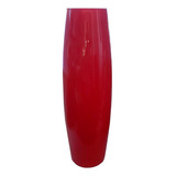 Vaso Vidro Grande Cana Bambu Ø17x55cm Vermelho Decoração