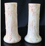 Vasos Decorativos Em Murano Branco Detalhes Vermelho