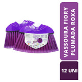 Vassoura Fiory Plumada Roxa Cx C/12 Unidades Sem Cabo Full