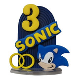 Vela Aniversário Sonic Número 3 Biscuit