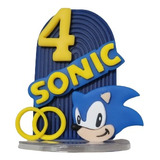 Vela Aniversário Sonic Número 4 Biscuit