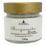 Vela Aromática Cera Coco Bergamota Artesanal