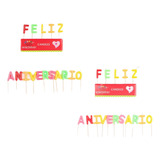 Vela De Aniversário Kit Feliz Aniversário Letras Coloridas