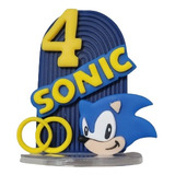 Vela De Aniversario Sonic Numero 4 Anos Biscuit