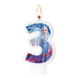 Vela Frozen Número 3 Decoração Festa Topo Aniversário