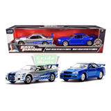 Velozes/furiosos Jadapack2 Nissan Skyline Prata/azul Esc1/32