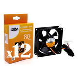 Ventilador Cooler Ventoinha Fan 80x80x25mm 80mm 12v Kit 12un