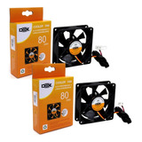 Ventilador Cooler Ventoinha Fan 80x80x25mm 80mm 12v Kit 2 Un