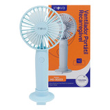 Ventilador De Mão Portátil C/ Suporte Celular 3 Velocidades