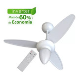 Ventilador De Teto Inverter Wind C/ Controle Bivolt Ventisol Cor Da Estrutura Branco Cor Das Pás Branco Diâmetro 96 Cm Material Das Pás Plástico Quantidade De Pás 3 110v/220v