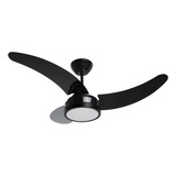 Ventilador De Teto Silencioso 3 Pás Búzios Max Led 110v Tron Estrutura Preto Pás Preto Diâmetro 1000 Mm Material Das Pás San 127v