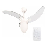 Ventilador De Teto Silencioso Turbo Branco Pás Transparente